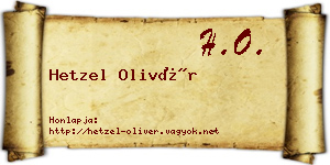 Hetzel Olivér névjegykártya